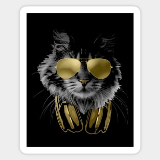 DJ Furry Cat Bling Sticker